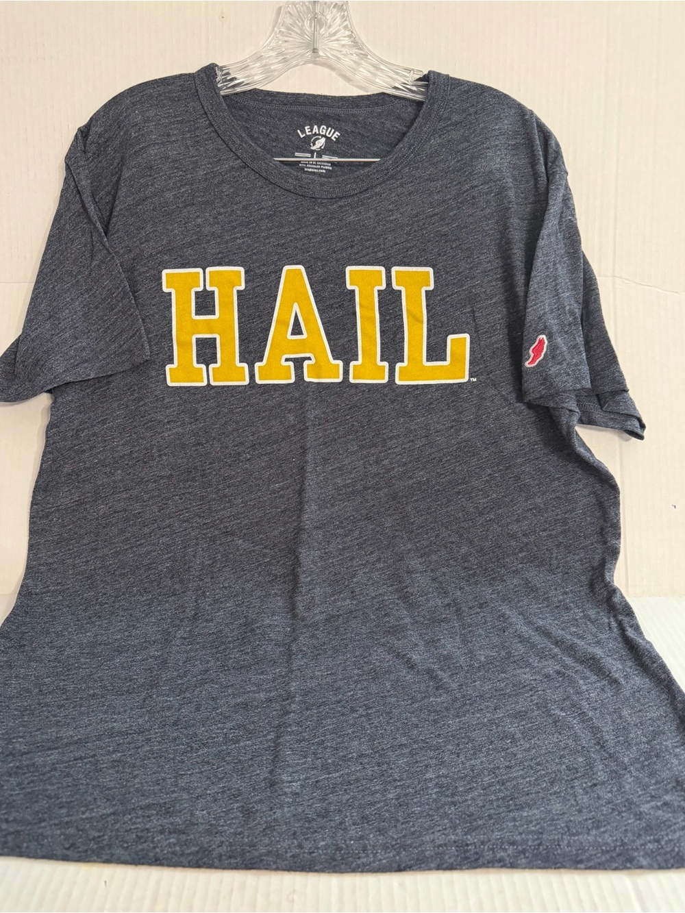 League Charcoal Tee with Yellow Hail Graphic